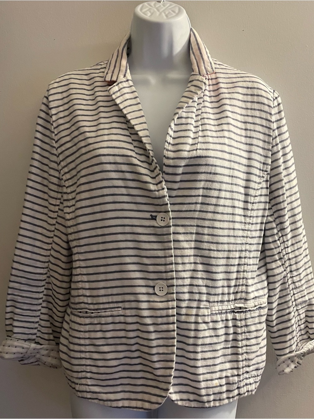 GAP Navy & White Striped Blazer